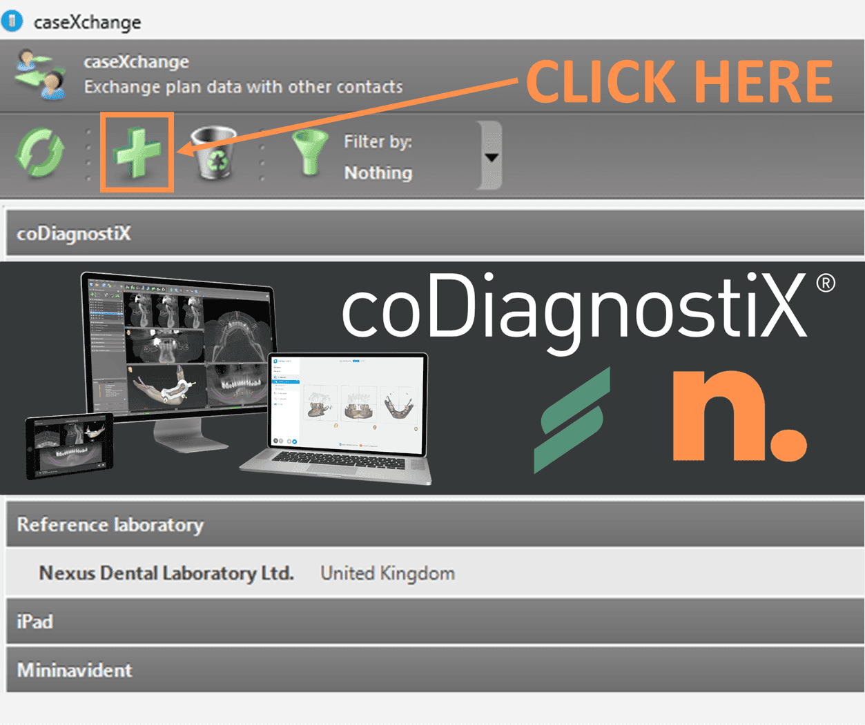 coDiagnostiX dental software features and laboratory info.