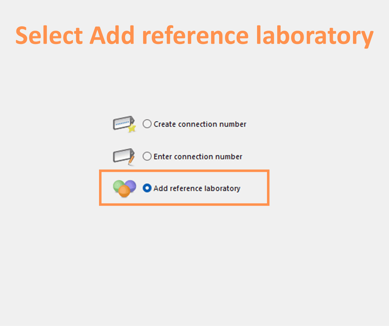 Select 'Add reference laboratory' option.