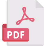 PDF document icon with red ribbon